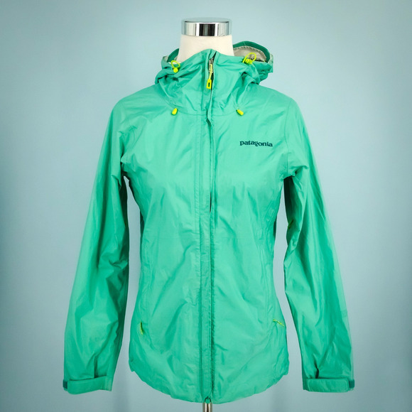 Patagonia Size XS Green Torrentshell H2No Rain Zip Hooded Nylon Outdoor Jacket - Picture 1 of 8